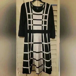 Black and White Liz Claiborne Knit Dress